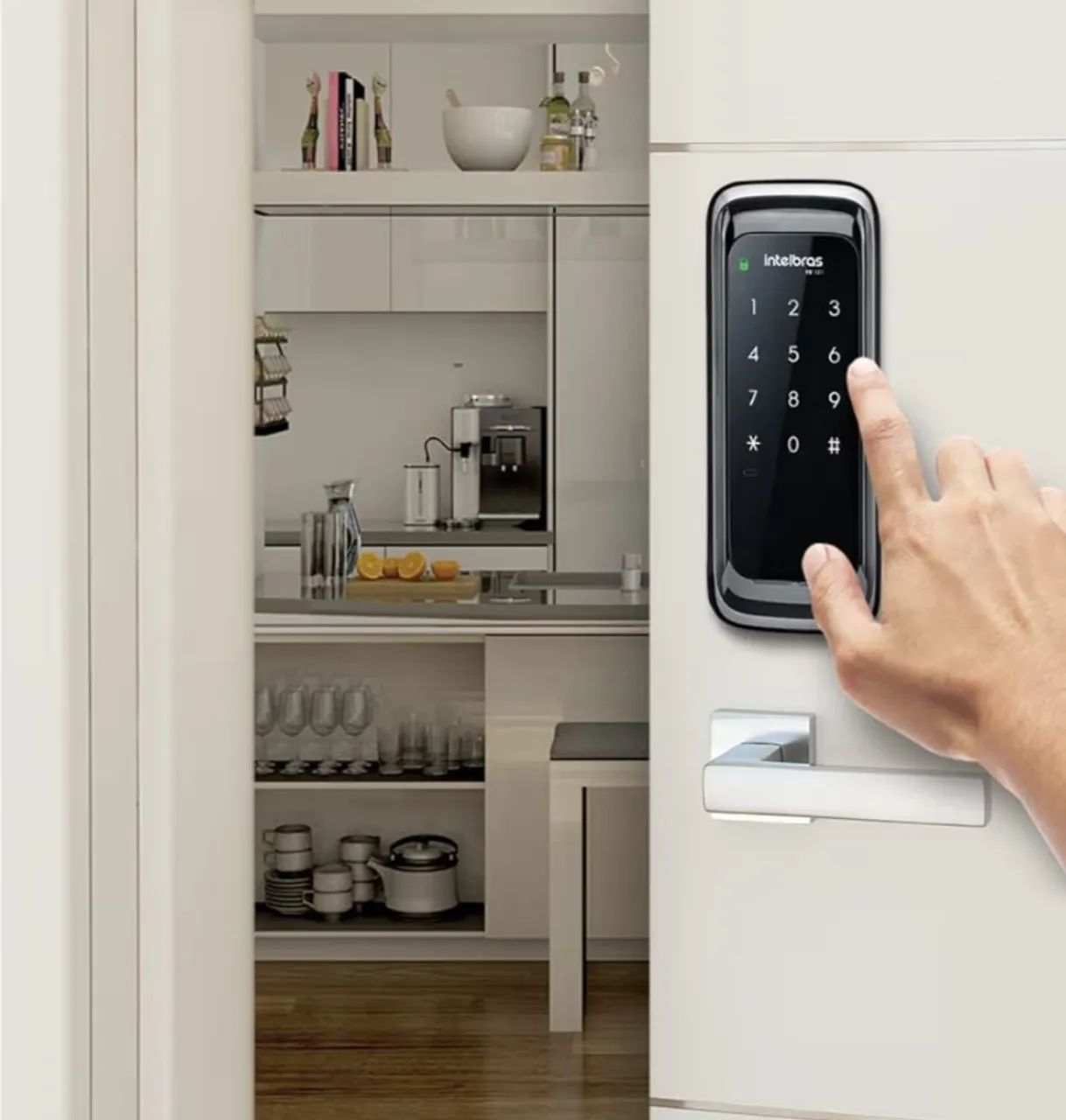 Fechadura Digital de Sobrepor Touch Screen FR 101 Preto Intelbras. - Foto 3