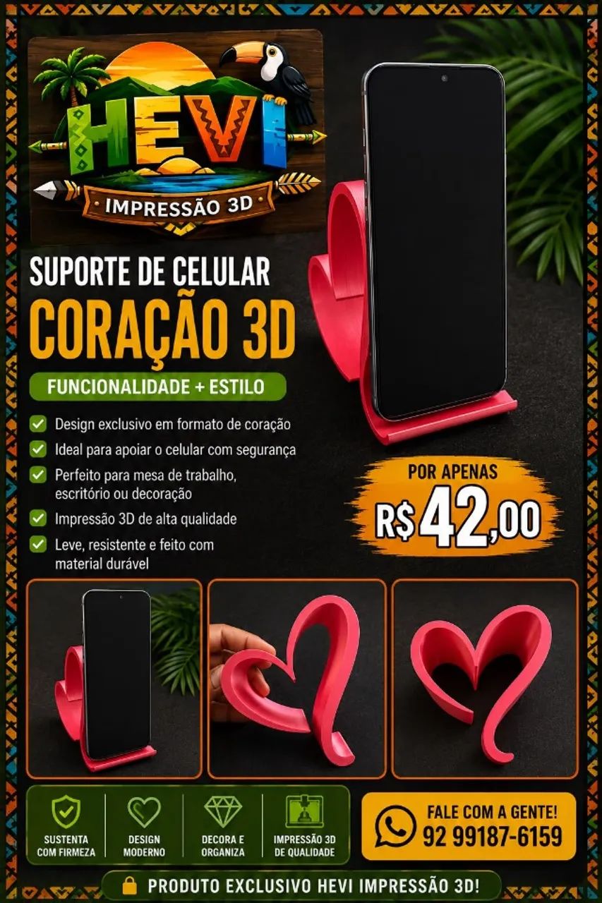 Suporte de Celular - Coração
