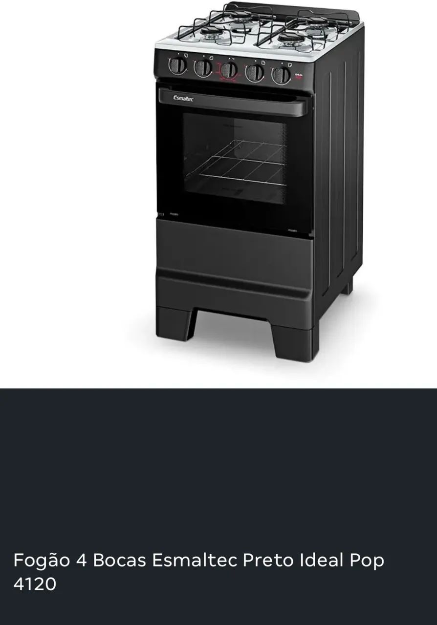 Vendo fogão 4 bocas Esmaltec Preto Seminovo - Foto 2