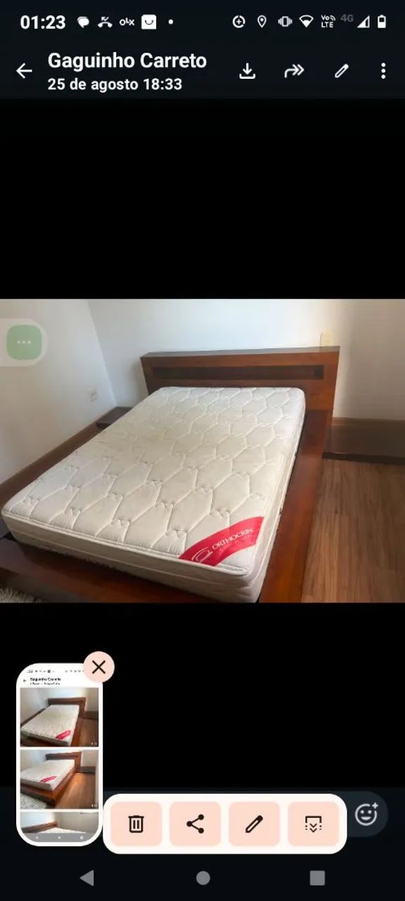 Linda Cama de madeira em imbuía  - Foto 3