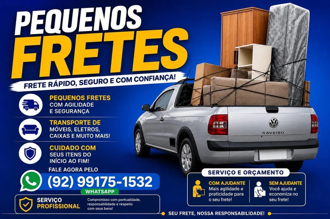 Fretes 24 Horas em Manaus solicite o seu!