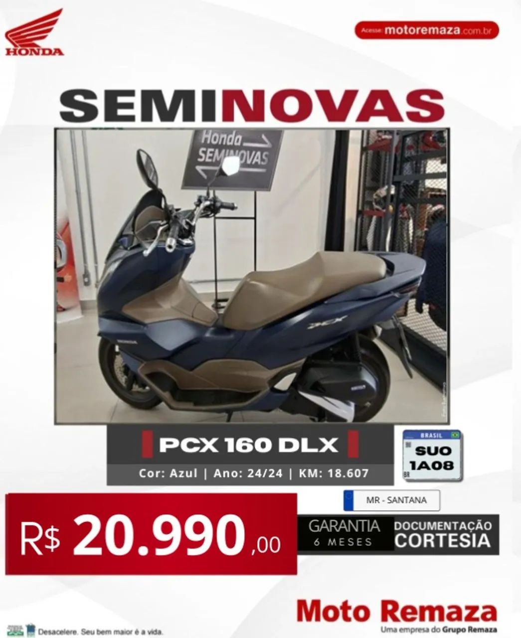 PCX DLX 160 2024 ( TRANSF GRÁTIS )