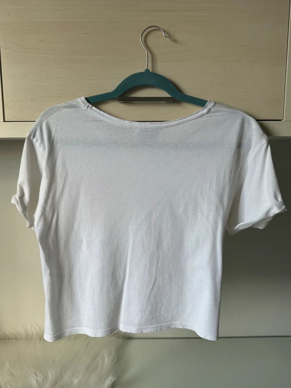 t-shirt cropped zara branca - Foto 3