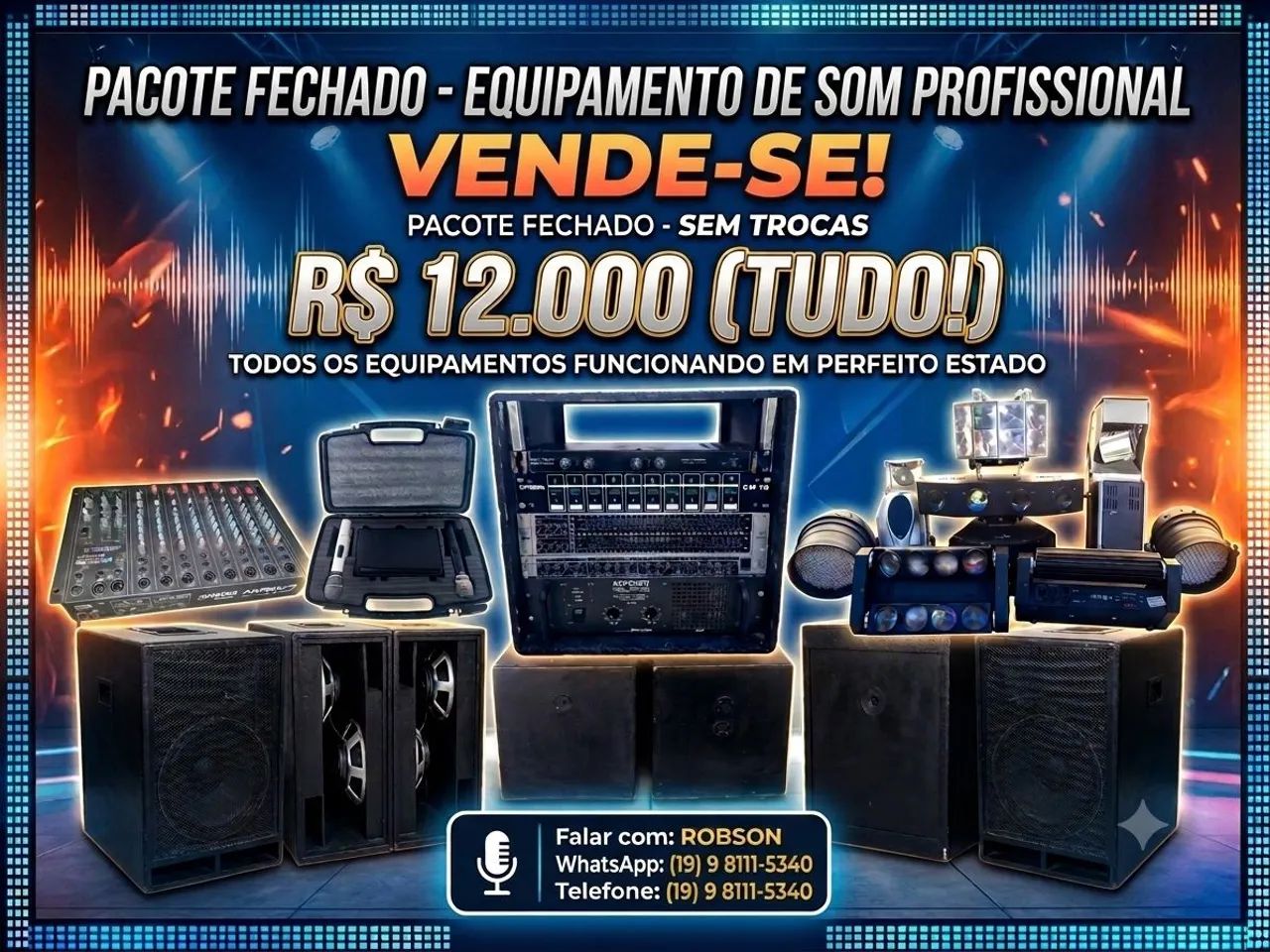 Equipamentos de som e iluminação 