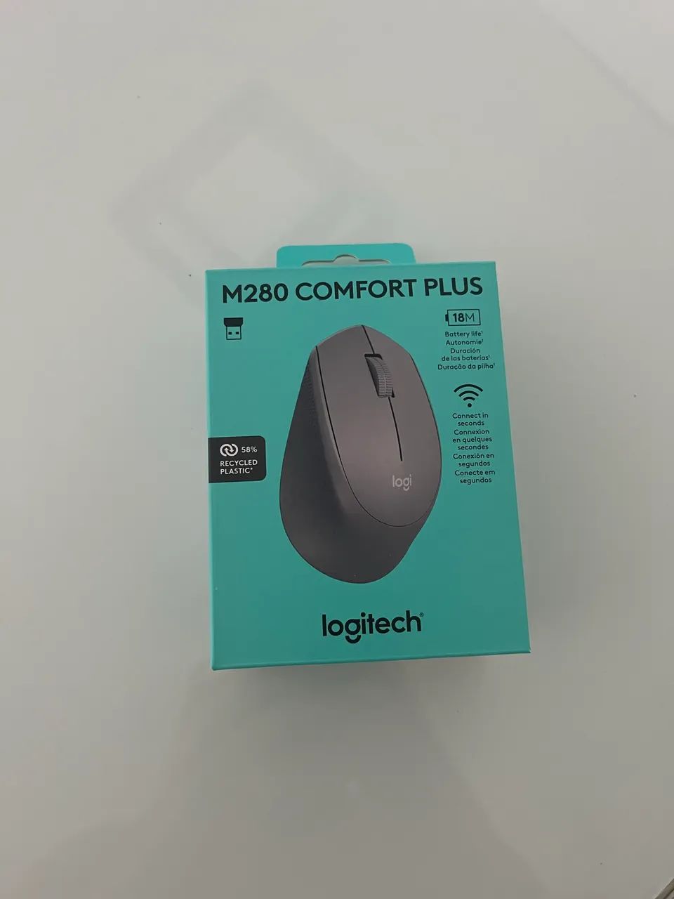 Mouse Logitech sem fio M280 Comfort Plus LACRADO