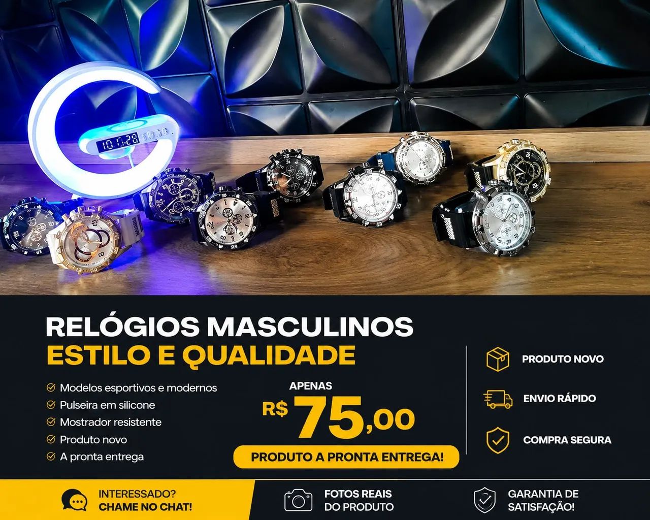 Relógio Masculino Novo R$75