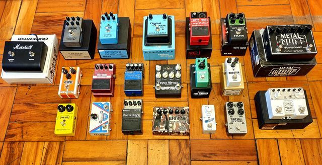 Set pedais pedalboard pedaleira mooer fire boss line 6 nux digitech zoom mxr