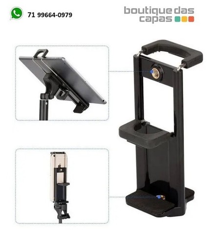 Suporte ipad tablet Samsung celular iphone para tripé 2 em 1 