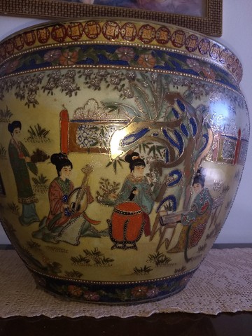vaso de porcelana chinesa século 19 desenhos pintado à mão 