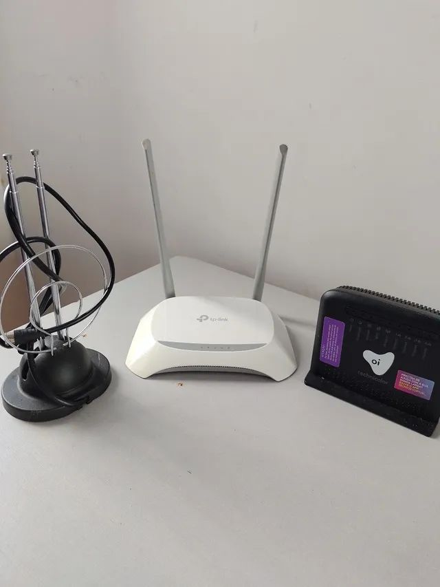 Kit Roteador TP link, antena e acessórios 
