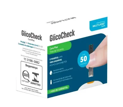 Kit Medidor Glicose Glicemia Tiras Aparelho Medir Diabetes Multilaser 50  Tiras + 100 Lancetas