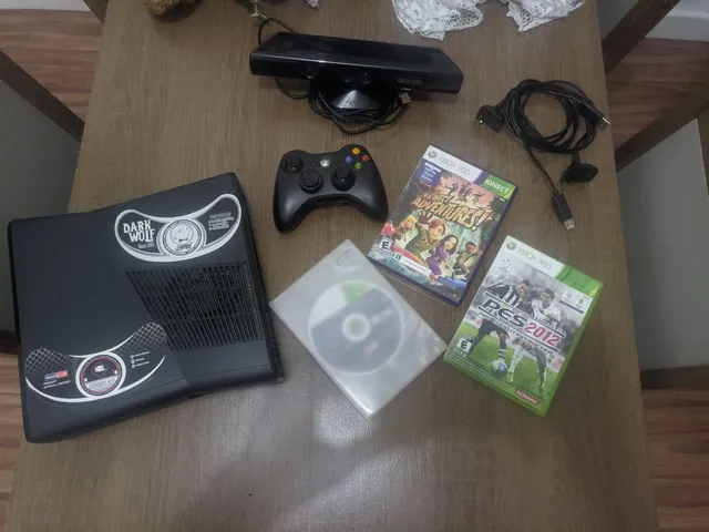 Xbox 360 bloqueado + kinect + 12 jogos em Praia Grande-Sp