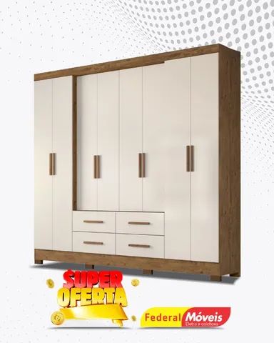 Guarda Roupa 8 Portas 4 Gavetas Pés Direto da Fabrica Fazemos Entrega