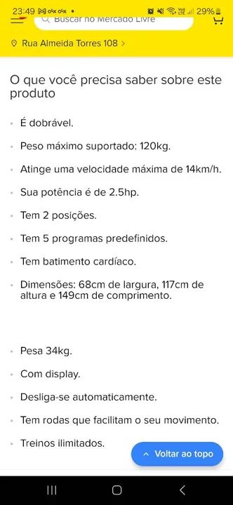 Esteira elétrica com porta copo em perfeito estado - Foto 6