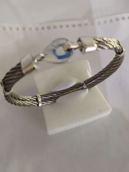 Pulseira Cabo náutico com prata 950 - Foto 5