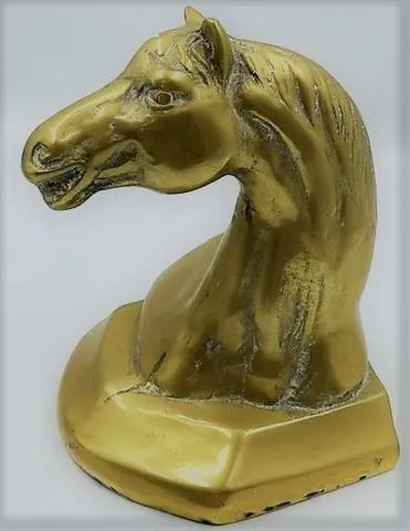 Par de magnificas Esculturas em bronze, representando Busto de Cavalos (Serre Livre) - Foto 4