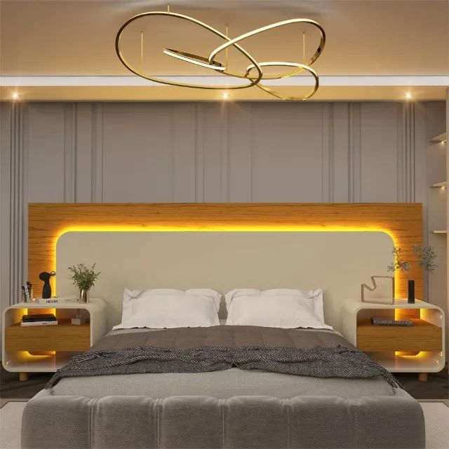 quarto cabeceira para cama casal com 2 mesas de cabeceira  - Foto 5