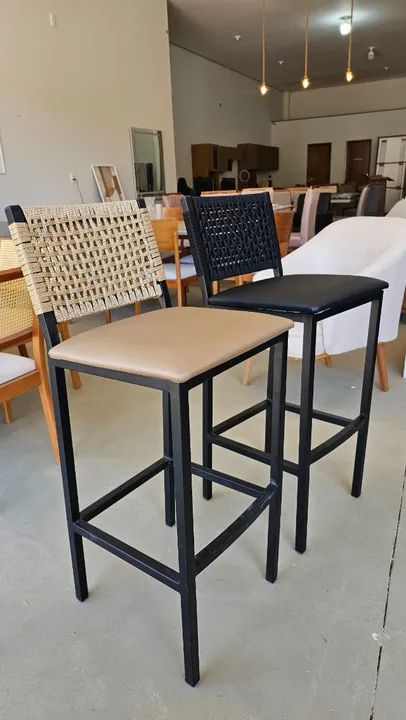 Banqueta Madri Bistrô Gourmet Bar ou Bancada Com Tela Ratan Direto da Fábrica - Foto 2