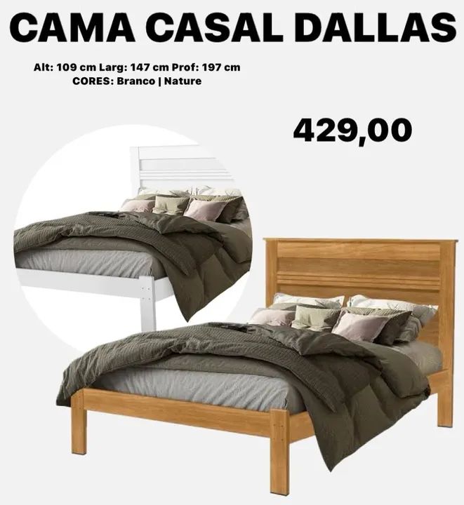 Cama casal Dallas  super resistente - FRETE GRÁTIS 