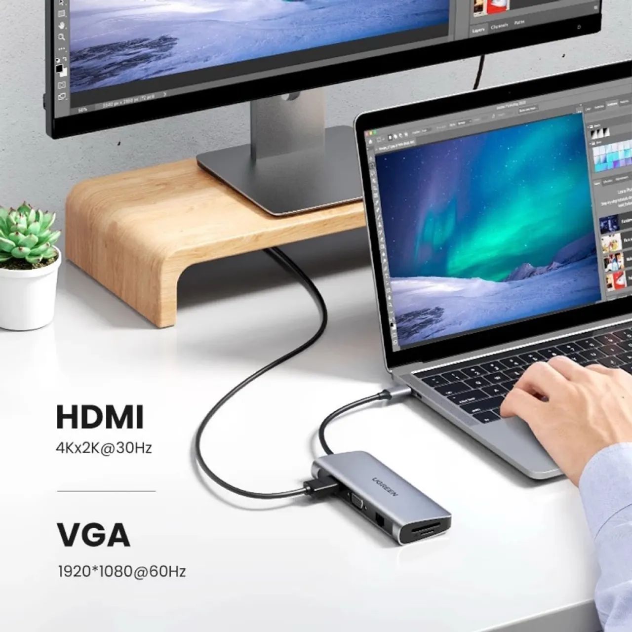 Hub usb c para MacBook, notebook, celulares. Adaptador usb tipo c Ugreen 10 em 1 - Foto 3
