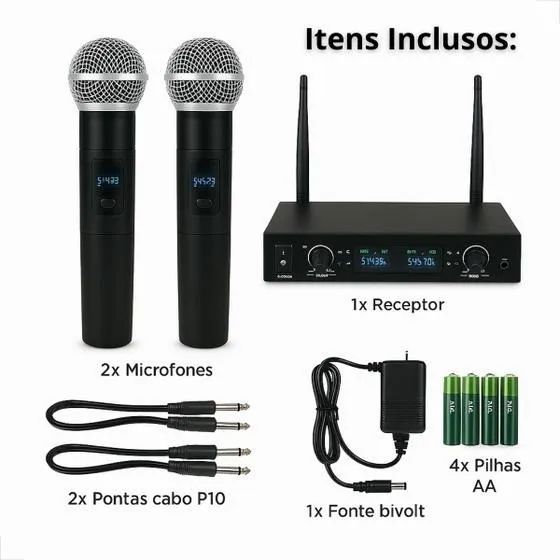 Microfone Sem Fio Profissional Para Igreja Duplo Com Alcance de 60 Metros, Tomate MT-2210 - Foto 3