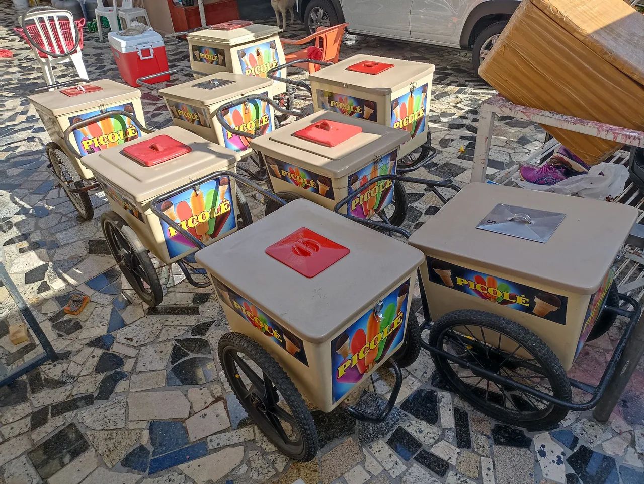 Conjunto de Carrinhos de Sorvete, Picolé 