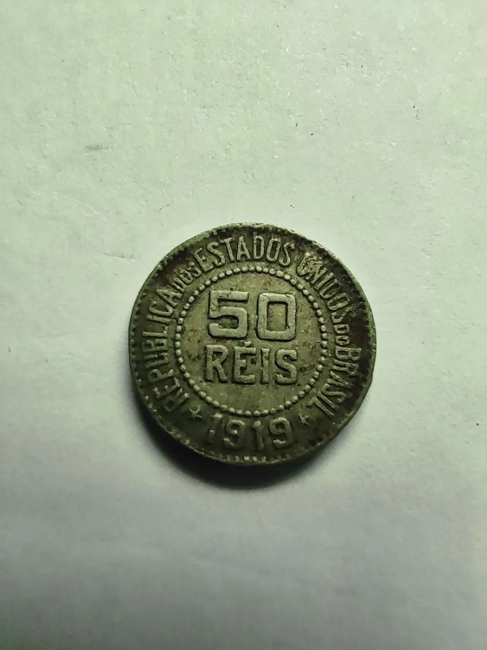 MOEDA 50 RÉIS 1919 -  Brasil 