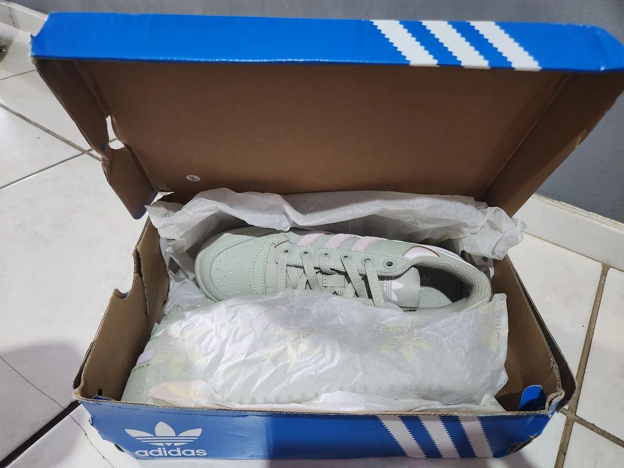 Tênis Adidas Forum Bold Stripes Verde - Foto 4