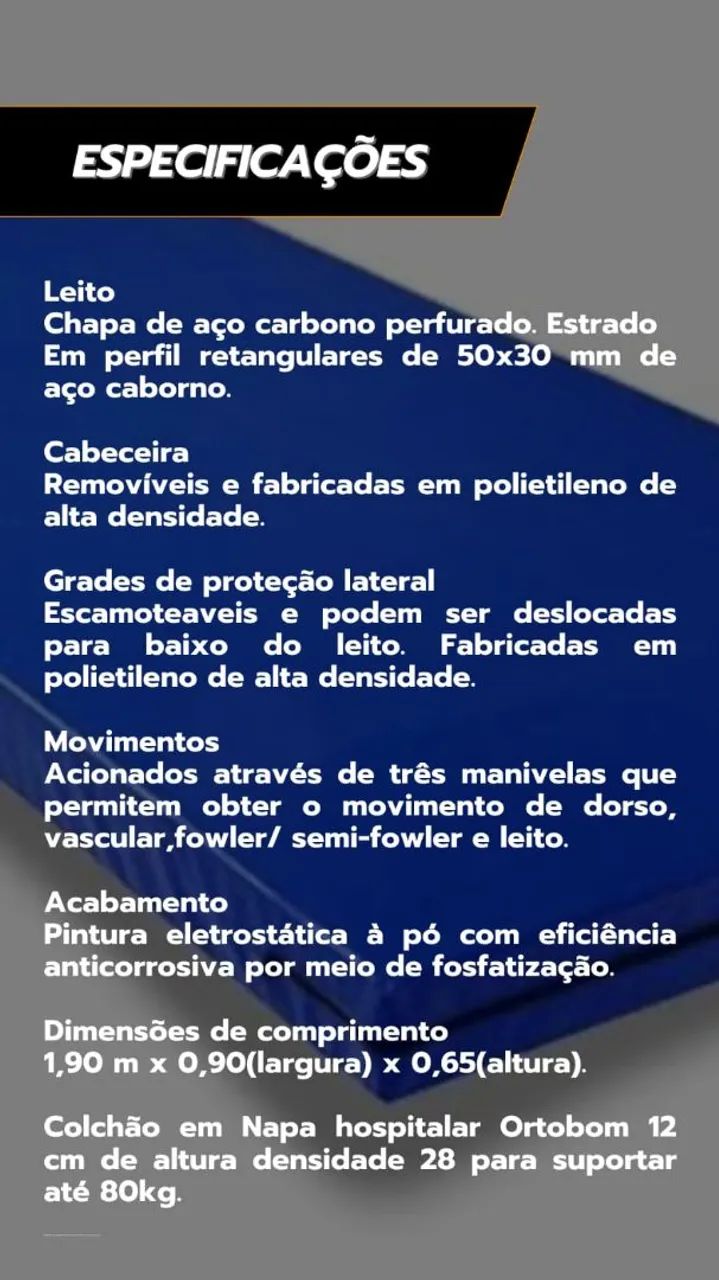 Cama hospitalar - Foto 2