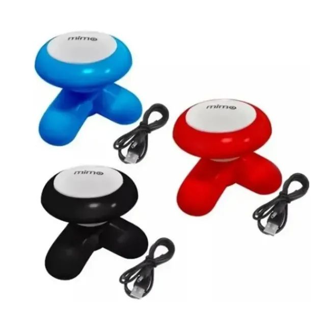 Mini Massageador Portátil A Pilha Ou USB Com 3 Pontos Relaxante - Foto 4