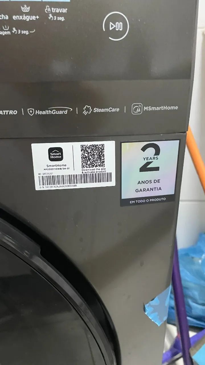 Lava e Seca Midea MF200D110WB 11Kg Midea HealthGuard Titanium Conectada 127V - Foto 2