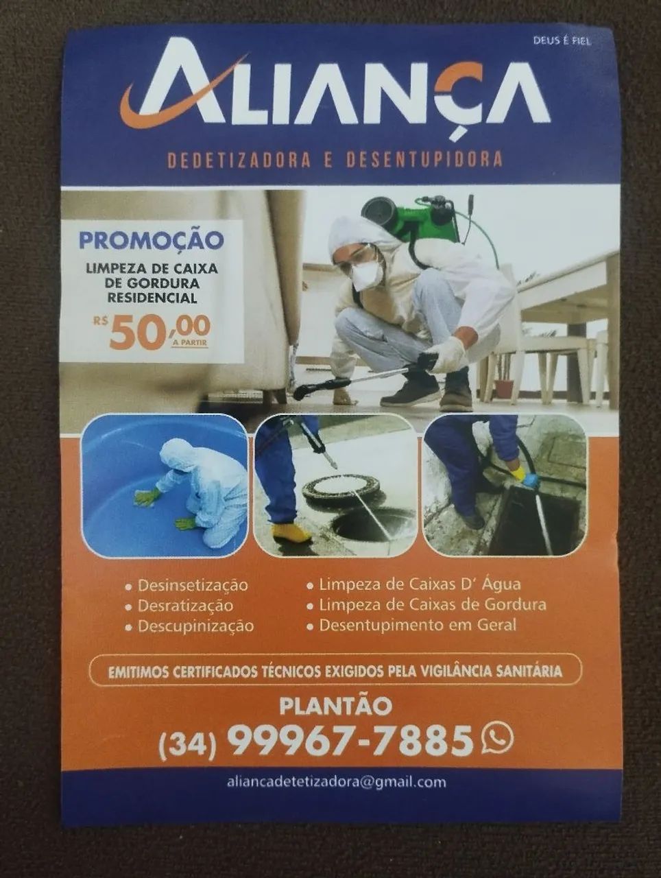 Aliança Dedetizadora e Desentupidora,limpeza de caixa d água