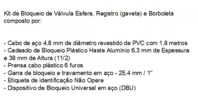 Kit Bloqueio Válvula Esfera, Registro (gaveta) E Borboleta - Foto 6