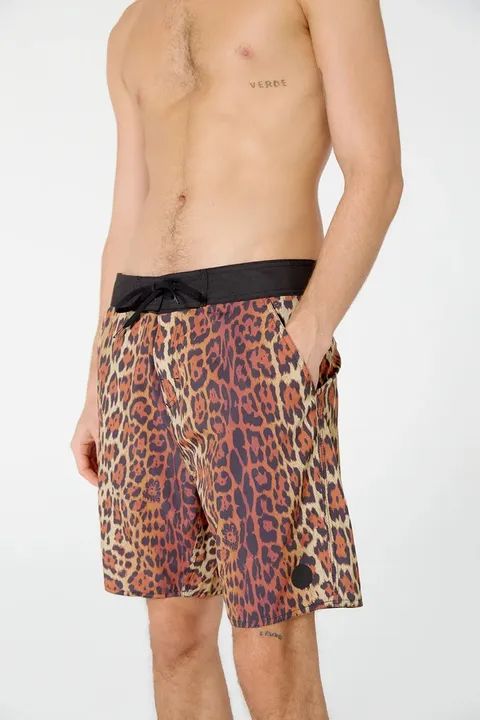 Shorts de Praia Leopardo - Adulto