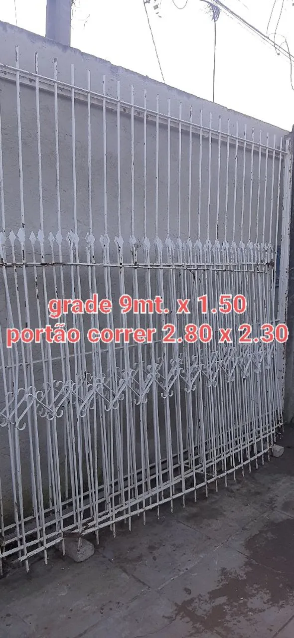 Grade 9m x 1.50 e Portão Correr 2.80 x 2.30
