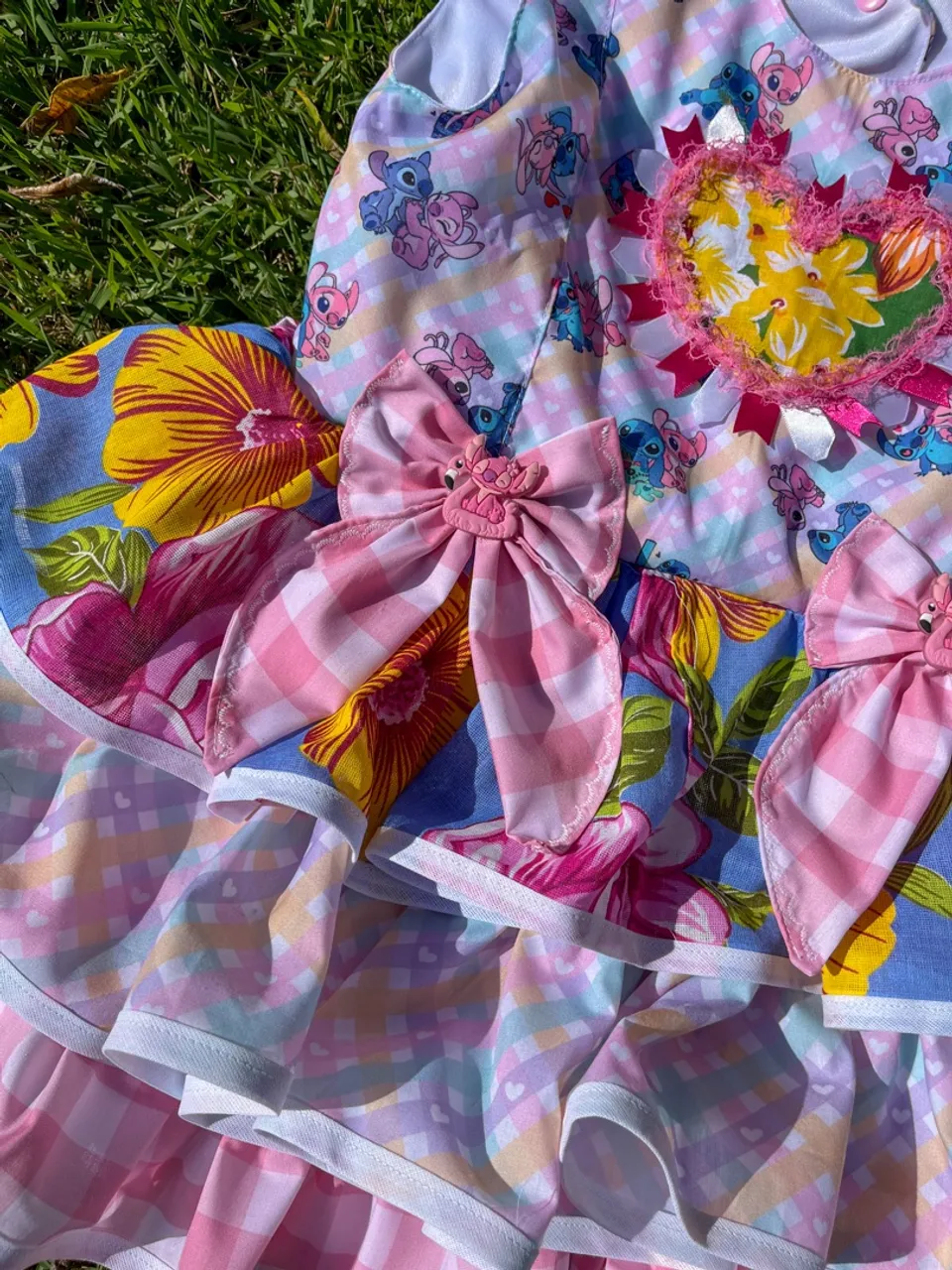 Vestido Stitch Junino Quadrilha Infantil