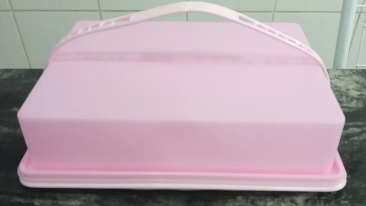 Tupperware Big Cake rosa retangular  - Foto 2