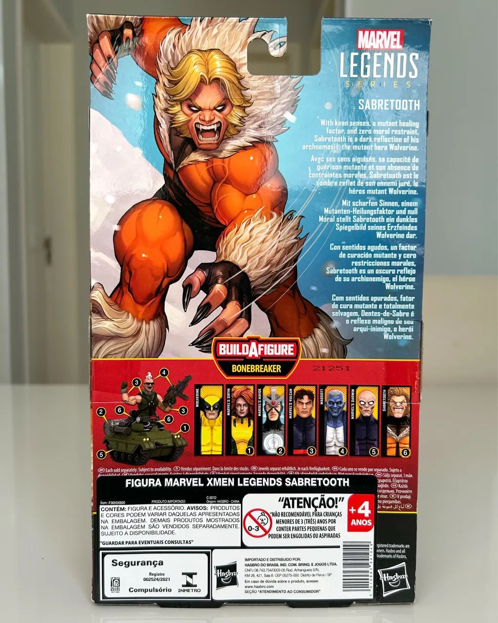 Action Figure Dentes de Sabre Original Marvel Legends Boneco - Foto 3