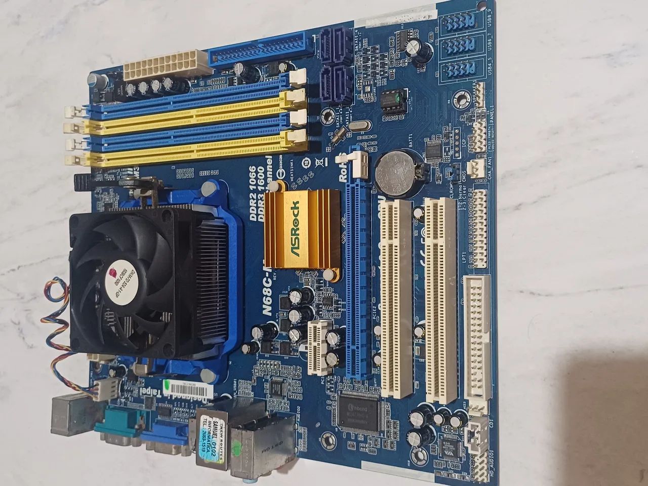 Kit Placa Mãe DDR3 ,AM3 ,ASRock N68C-M - Foto 2