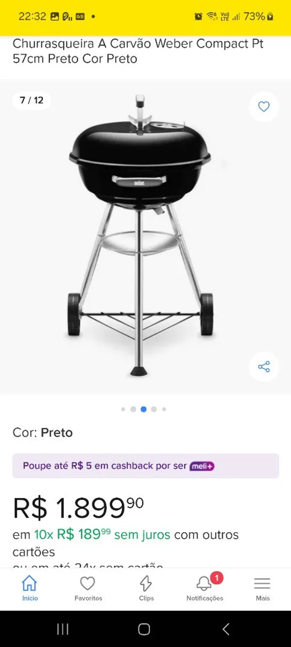Churrasqueira a Carvão Weber Compact
