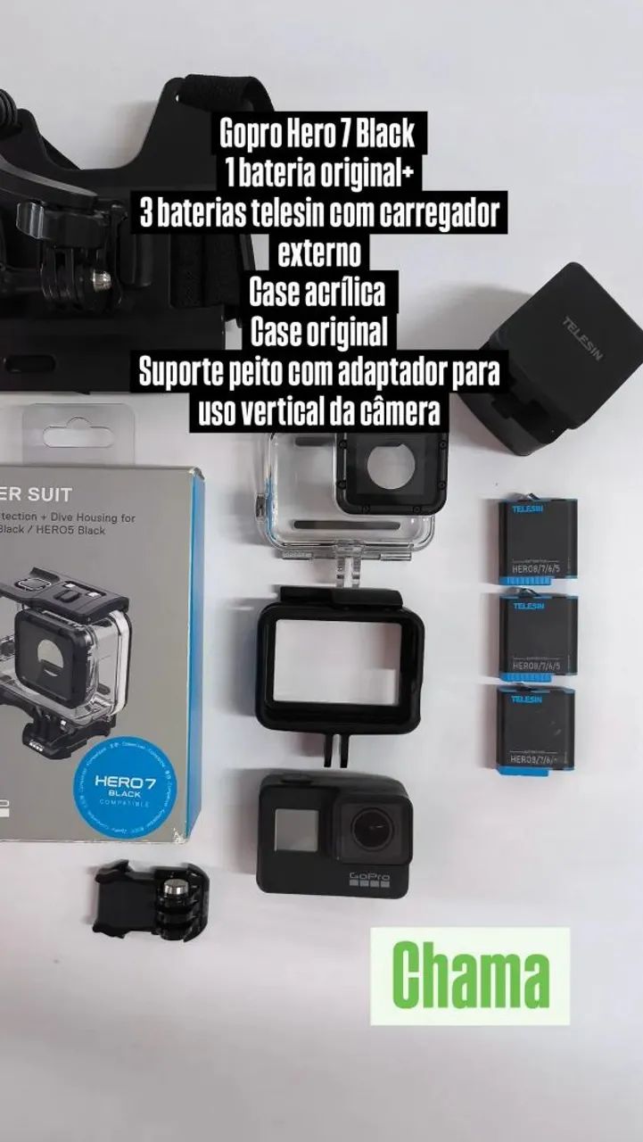Gopro Hero 7 Black e acessorios - Foto 3