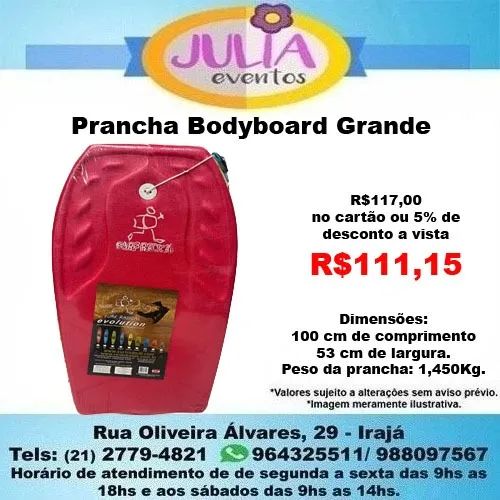Prancha Bodyboard Grande Praia Piscina Surf Infantil