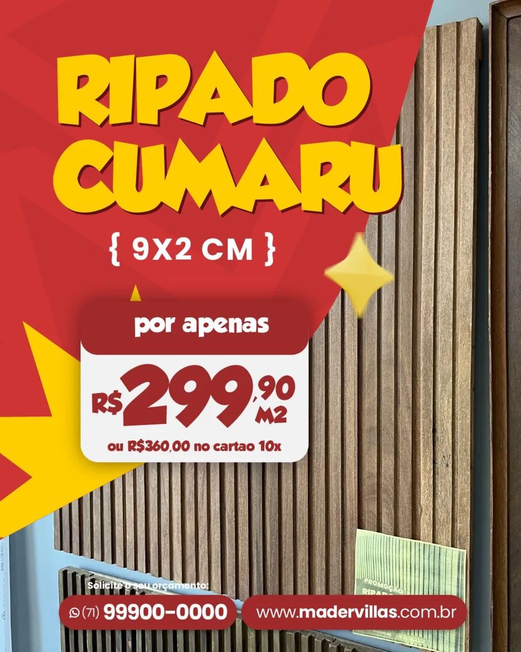 Ripado de madeira Pinus R$99,90 cada metro quadrado  - Foto 4
