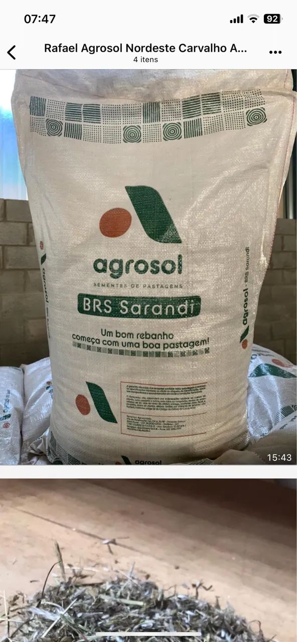 Vendo semente de Capim Sarandi