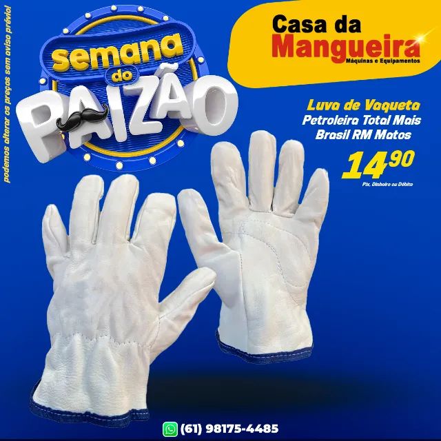 Luva de Vaqueta Petroleira Total Mais Brasil RM Matos