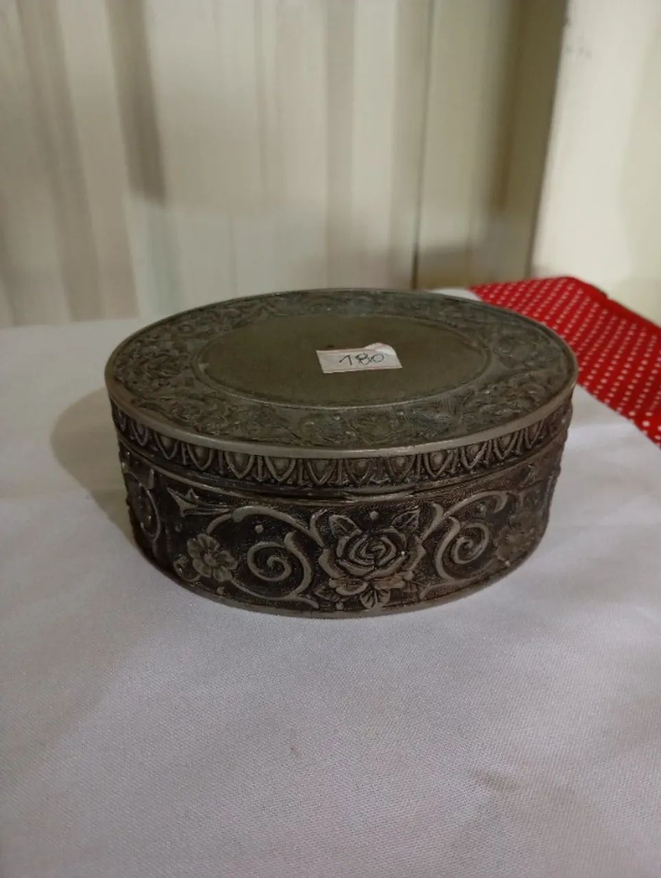 Antique jewelry box made of tin