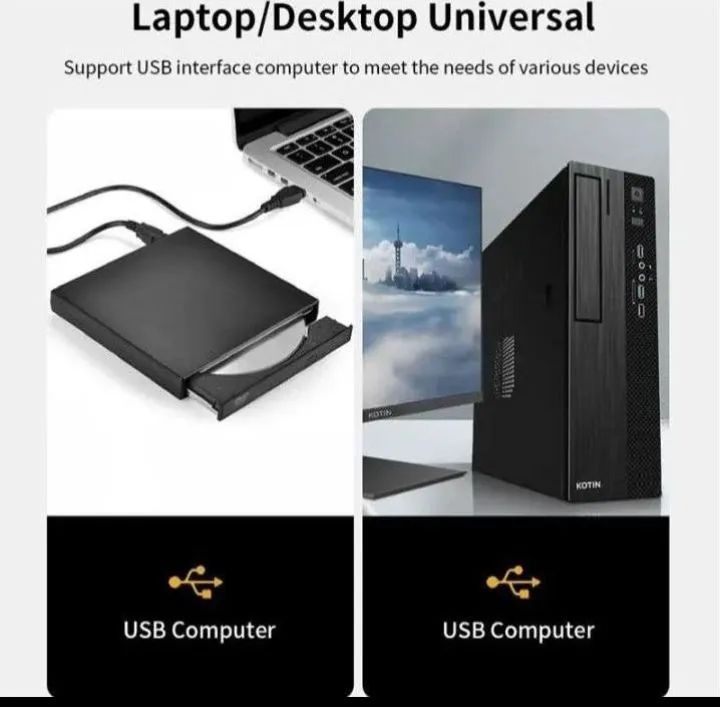 Leitor de CD/DVD Externo USB 