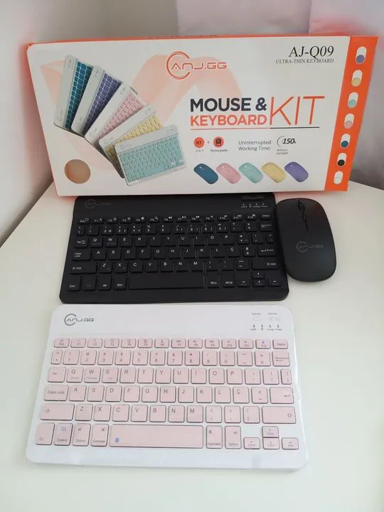 Conjunto De Mouse De Teclado Bluetooth Sem Fio Para Android/ios/iPad/Mac/tablet Branco - Foto 3