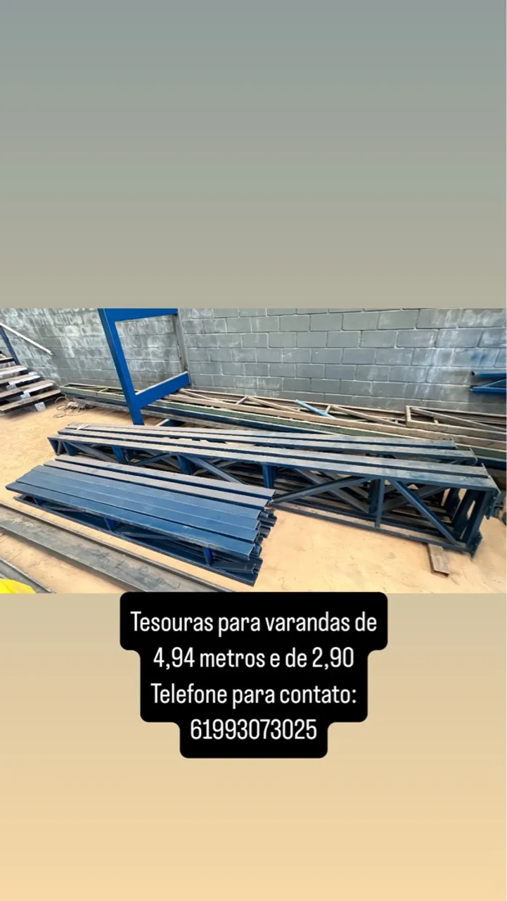 Tesouras e colunas para galpão 