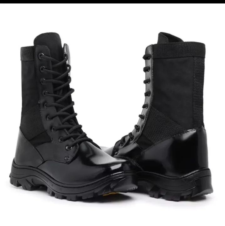 Bota Coturno Masculina Preta Couro, Nova, n42 - Foto 2